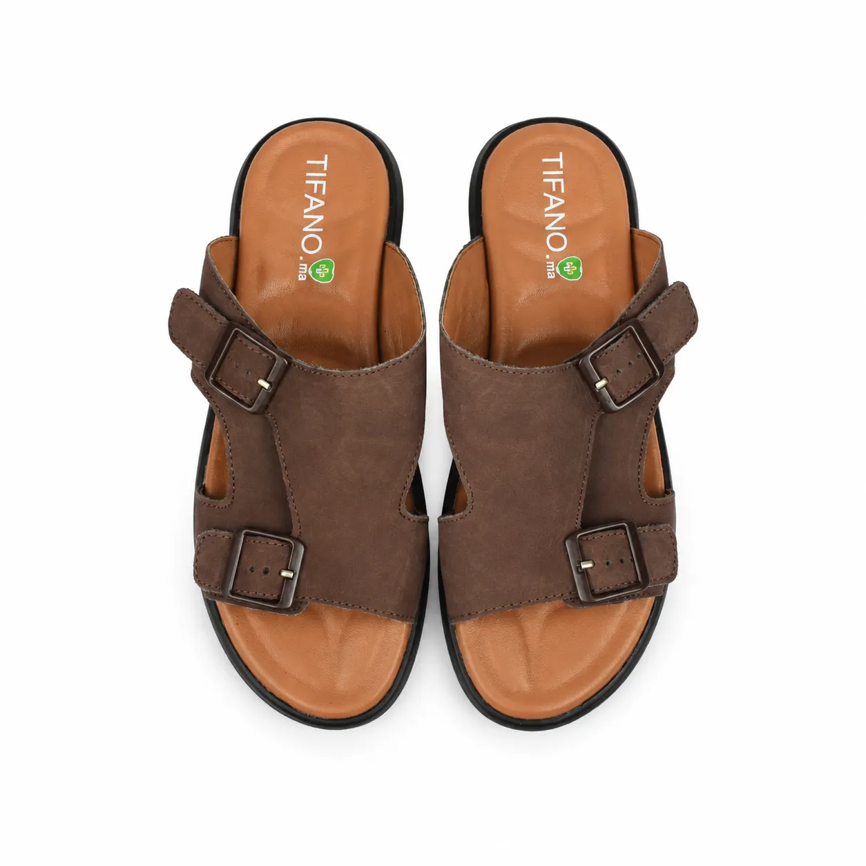 Sandales pour homme 035 marron daim nibique miniature